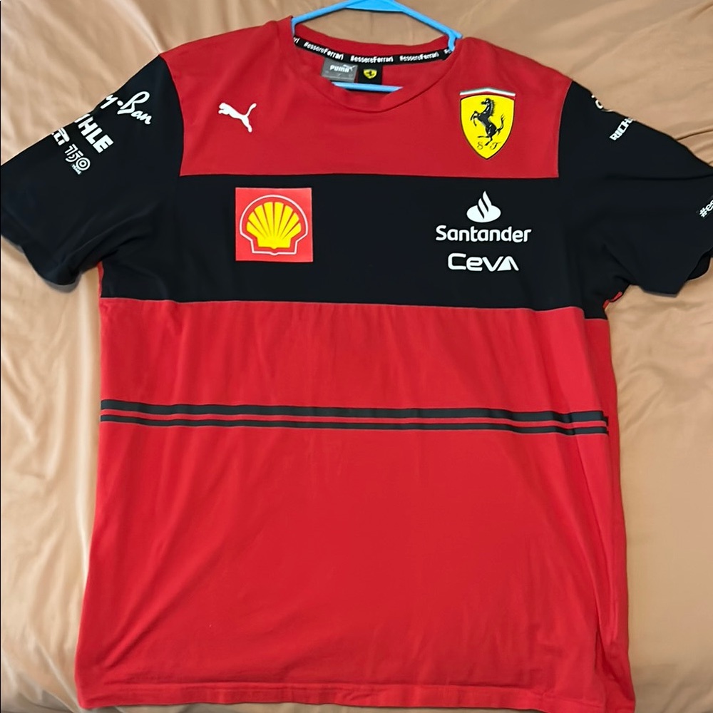 Puma Red and Black Ferrari Jersey with Sporty Design